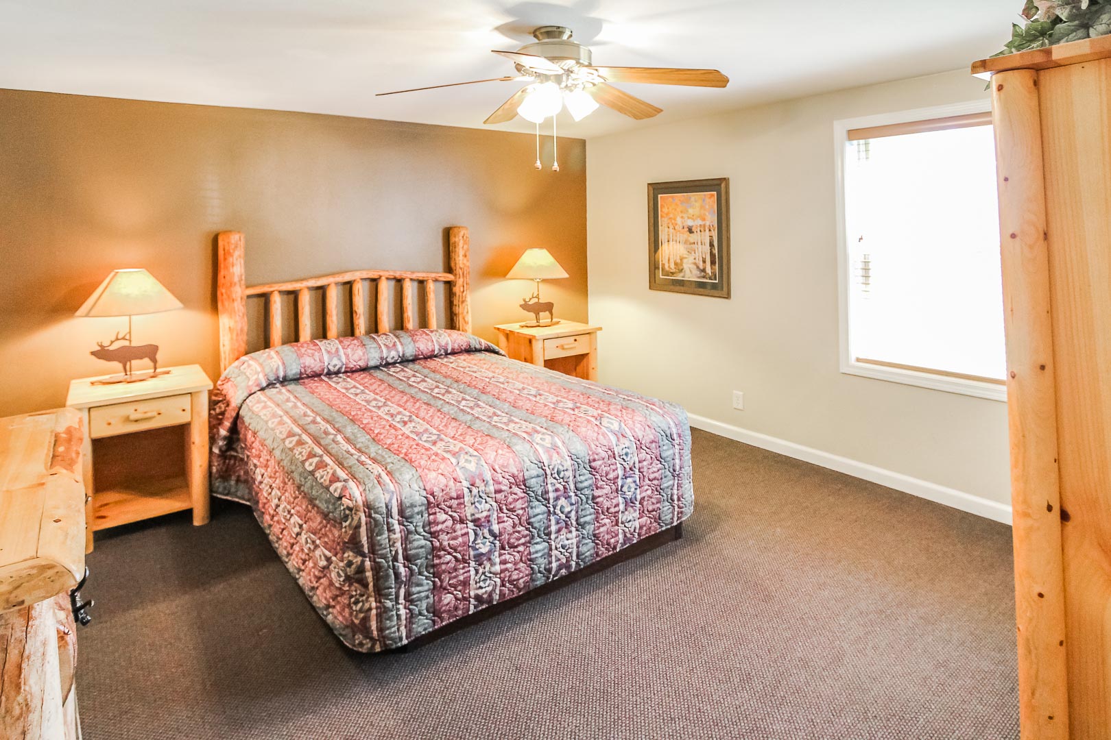 A spacious master bedroom at VRI's Jackson Pines in Wyoming.